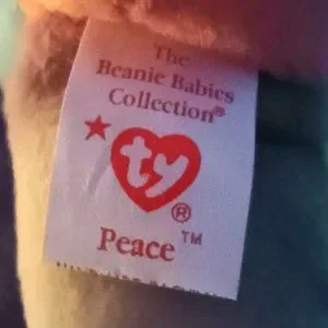 Ty Toys Ty Beanie Baby Babies Peace Bear Oldface Look Single